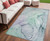 5' X 8' Blue and Gray Abstract Washable Non Skid Indoor Outdoor Area Rug