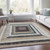 3' X 5' Beige Charcoal And Ivory Geometric Washable Indoor Outdoor Area Rug