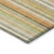 3' X 5' Tan Orange and Green Striped Washable Non Skid Indoor Outdoor Area Rug