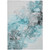 3' X 5' Teal Abstract Washable Non Skid Indoor Outdoor Area Rug - 606114955276