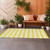 2' X 8' Yellow and White Striped Washable Indoor Outdoor Runner Rug