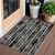 3' X 5' Black Gray And Ivory Striped Washable Indoor Outdoor Area Rug - Black, Gray, Ivory