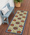6' Navy Blue Beige Green Blue And Red Floral Indoor Outdoor Runner Rug