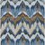 3' X 5' Denim Blue And Sky Blue Ikat Washable Indoor Outdoor Area Rug