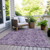 5' X 8' Plum And Purple Floral Washable Indoor Outdoor Area Rug - Plum, Purple