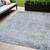 5' X 8' Sky Blue Charcoal And Ivory Abstract Washable Indoor Outdoor Area Rug