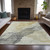 5' X 8' Beige And Gold Abstract Washable Indoor Outdoor Area Rug