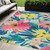 5' X 8' Blush And Pink Floral Washable Indoor Outdoor Area Rug