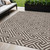 5' X 8' Brown And Beige Geometric Washable Indoor Outdoor Area Rug - Brown, Beige