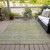 5' X 8' Green And Gold Oriental Washable Indoor Outdoor Area Rug