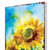 30" Yellow Brown And Green Solid Wood Watercolor Floral Garden Stake