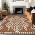 3' X 5' Terra Cotta And Ivory Geometric Washable Indoor Outdoor Area Rug - Terra Cotta, Ivory