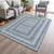 5' X 8' Denim Blue And Ivory Geometric Washable Indoor Outdoor Area Rug - 880016623949