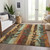 5' X 8' Wheat And Gold Floral Washable Indoor Outdoor Area Rug