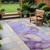 8' Runner Gray and Purple Abstract Washable Non Skid Indoor Outdoor Runner Rug - Gray, Purple