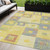 5' X 8' Yellow Blue And Terra Cotta Geometric Washable Indoor Outdoor Area Rug