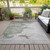 5' X 8' Artichoke Green And Linen Abstract Washable Indoor Outdoor Area Rug