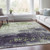5' X 8' Artichoke Green And Purple Geometric Washable Indoor Outdoor Area Rug