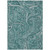 3' X 5' Teal Blue Aqua And Ivory Paisley Washable Indoor Outdoor Area Rug