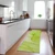 8' Runner Green Abstract Washable Non Skid Indoor Outdoor Runner Rug Transitional Style - Green Color