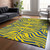 3' X 5' Yellow And Blue Animal Print Washable Indoor Outdoor Area Rug