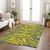 3' X 5' Yellow And Blue Animal Print Washable Indoor Outdoor Area Rug