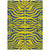 3' X 5' Yellow And Blue Animal Print Washable Indoor Outdoor Area Rug