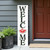 36" White Pink And Green Solid Wood Welcome Porch Sign