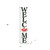 36" White Pink And Green Solid Wood Welcome Porch Sign