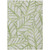 3' X 5' Artichoke Green And Beige Floral Washable Indoor Outdoor Area Rug