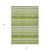3' X 5' Fern Green Striped Washable Non Skid Indoor Outdoor Area Rug