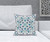 16" x 16" Blue and White Blown Seam Paisley Indoor Outdoor Throw Pillow