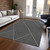 3' X 5' Black And Ivory Geometric Washable Indoor Outdoor Area Rug Transitional Style - Black, Ivory Color