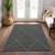 3' X 5' Black And Ivory Geometric Washable Indoor Outdoor Area Rug Transitional Style - Black, Ivory Color