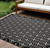 6' X 9' Black And Ivory Geometric Indoor Outdoor Area Rug