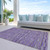 5' X 8' Purple And Lavender Striped Washable Indoor Outdoor Area Rug