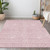 5' X 8' Pink And Silver Geometric Washable Indoor Outdoor Area Rug