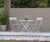 30" White Rounded Aluminum Folding Outdoor Bistro Table with Umbrella Hole