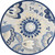 8' Blue And Gray Round Floral Indoor Outdoor Area Rug - 880016488418
