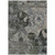 5' X 8' Gray Dark Green and Black Floral Washable Non Skid Indoor Outdoor Area Rug