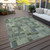 3' X 5' Green And Mint Green Geometric Washable Indoor Outdoor Area Rug