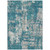 5' X 8' Teal Blue Gray And Ivory Abstract Washable Indoor Outdoor Area Rug