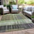 5' X 8' Artichoke Green Charcoal And Purple Striped Washable Indoor Outdoor Area Rug - Artichoke Green, Charcoal, Purple