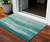 3' X 5' Teal Blue And Aqua Abstract Washable Indoor Outdoor Area Rug Transitional Style - Teal Blue, Aqua Color
