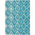 3' X 5' Teal Blue And Ivory Geometric Washable Indoor Outdoor Area Rug Transitional Style - Teal Blue, Ivory Color