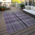 5' X 8' Purple Gray and Black Plaid Washable Non Skid Indoor Outdoor Area Rug