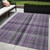 5' X 8' Purple Gray and Black Plaid Washable Non Skid Indoor Outdoor Area Rug