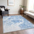 5' X 8' Sky Blue And Denim Blue Nautical Washable Indoor Outdoor Area Rug