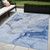 5' X 8' Blue and Gray Abstract Washable Non Skid Indoor Outdoor Area Rug Transitional Style - Blue, Gray Color