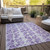 5' X 8' Lilac And Ivory Abstract Washable Indoor Outdoor Area Rug